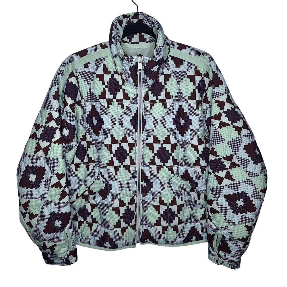 Free People Movement Pippa Packable Puffer Jacket S Quilt Print Aztec Western